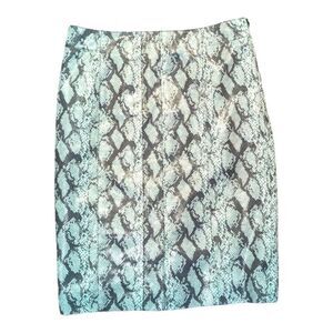 Carlisle skirt pencil snake paillette sequin teal grey 8